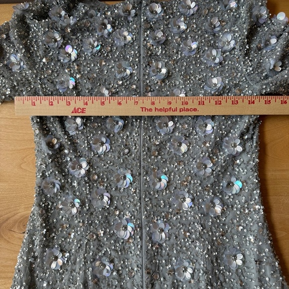 BHLDN ADRIANNA PAPELL PETALUMA SEQUINS DRESS FLORAL SHEATH ANTHROPOLOGIE  2 - Picture 8 of 11